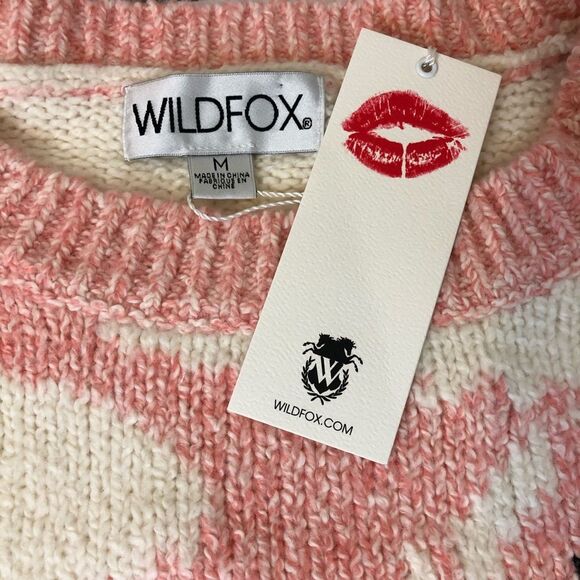 Wildfox Sable Fox knit cropped oversize sweater Size Medium soft and cozy visco - Picture 8 of 12